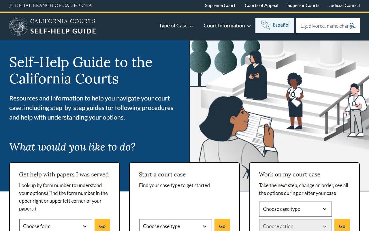 California Courts self-help guide for Orange County court records