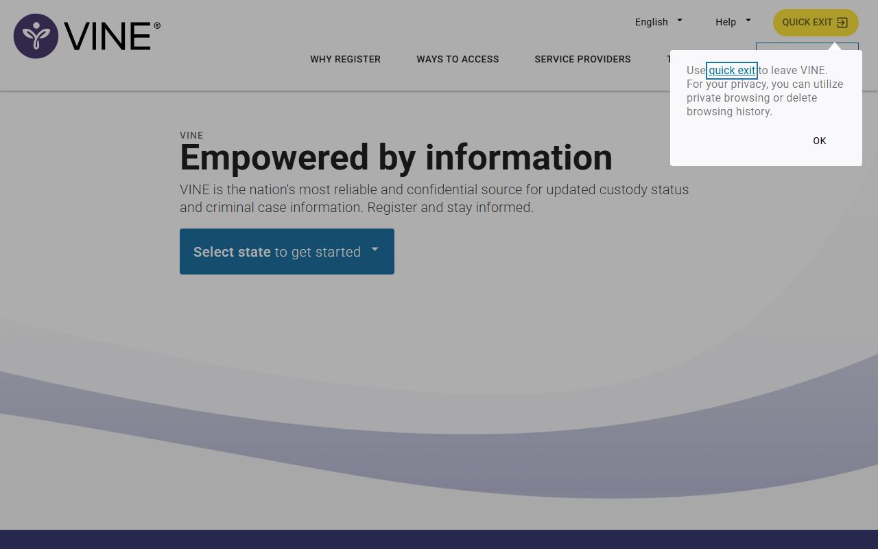 VINELink Orange County released inmates notification portal
