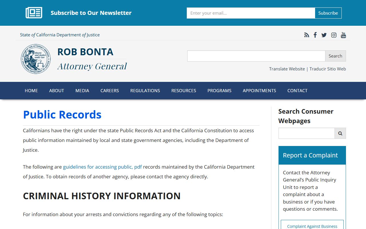 California Attorney General CPRA overview for Orange County public records